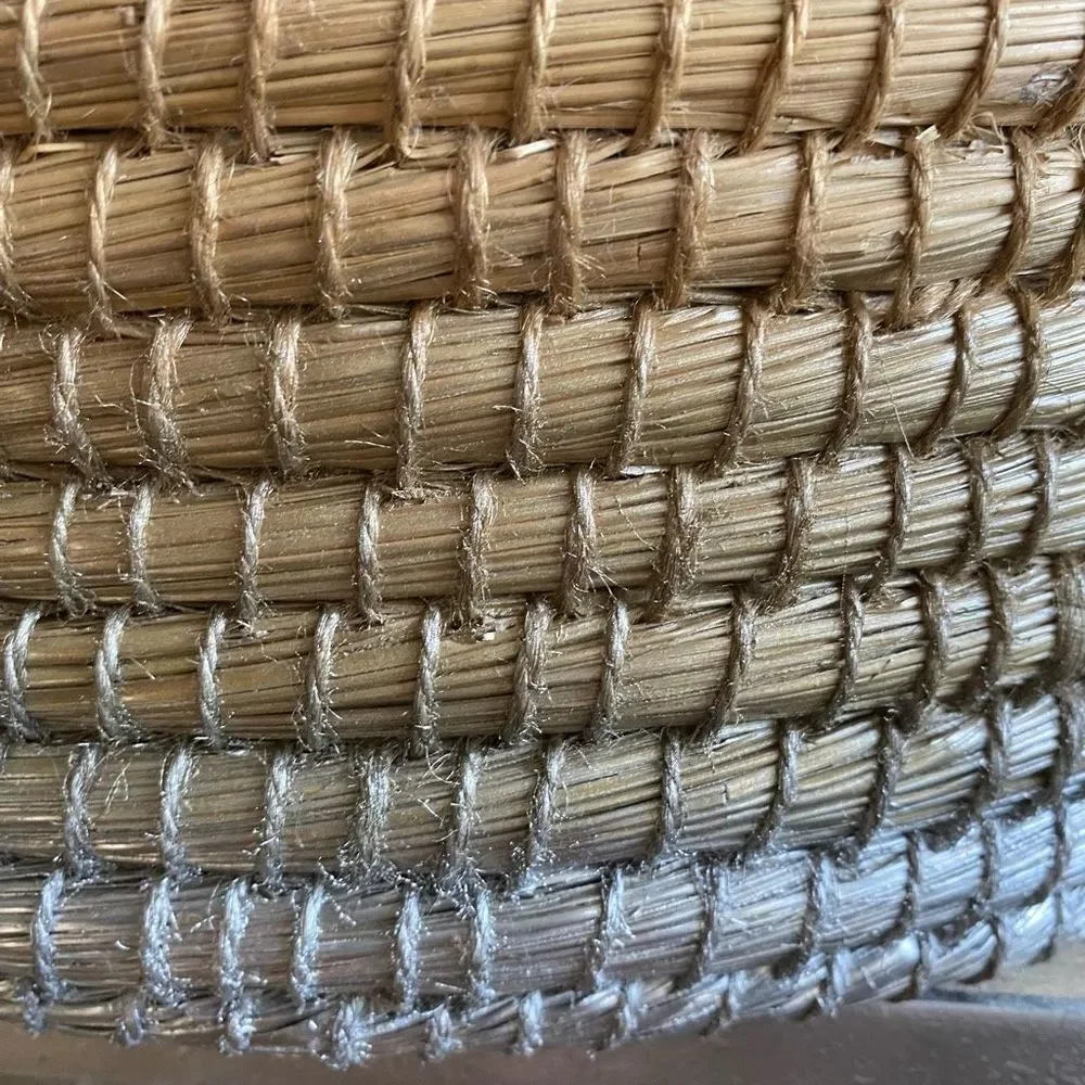 Decorative Basket Natural & Silver Round Woven Seagrass Boho Coastal Farmhouse